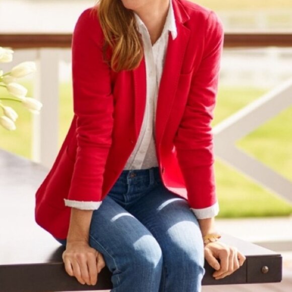 Talbots Red Three Button Lined Blazer (02.-022) - Picture 1 of 9